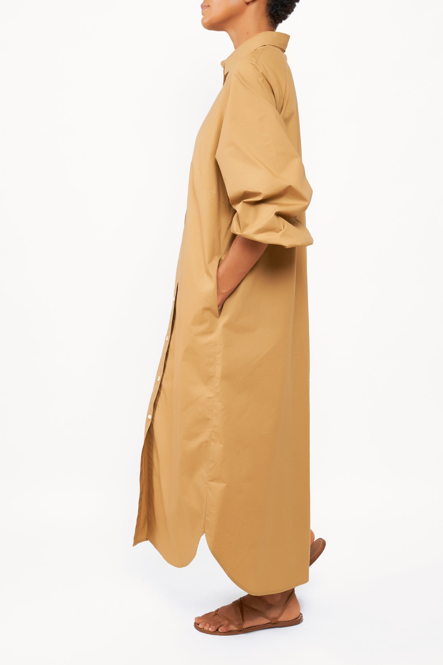 BALLOON SLEEVE SHIRT DRESS