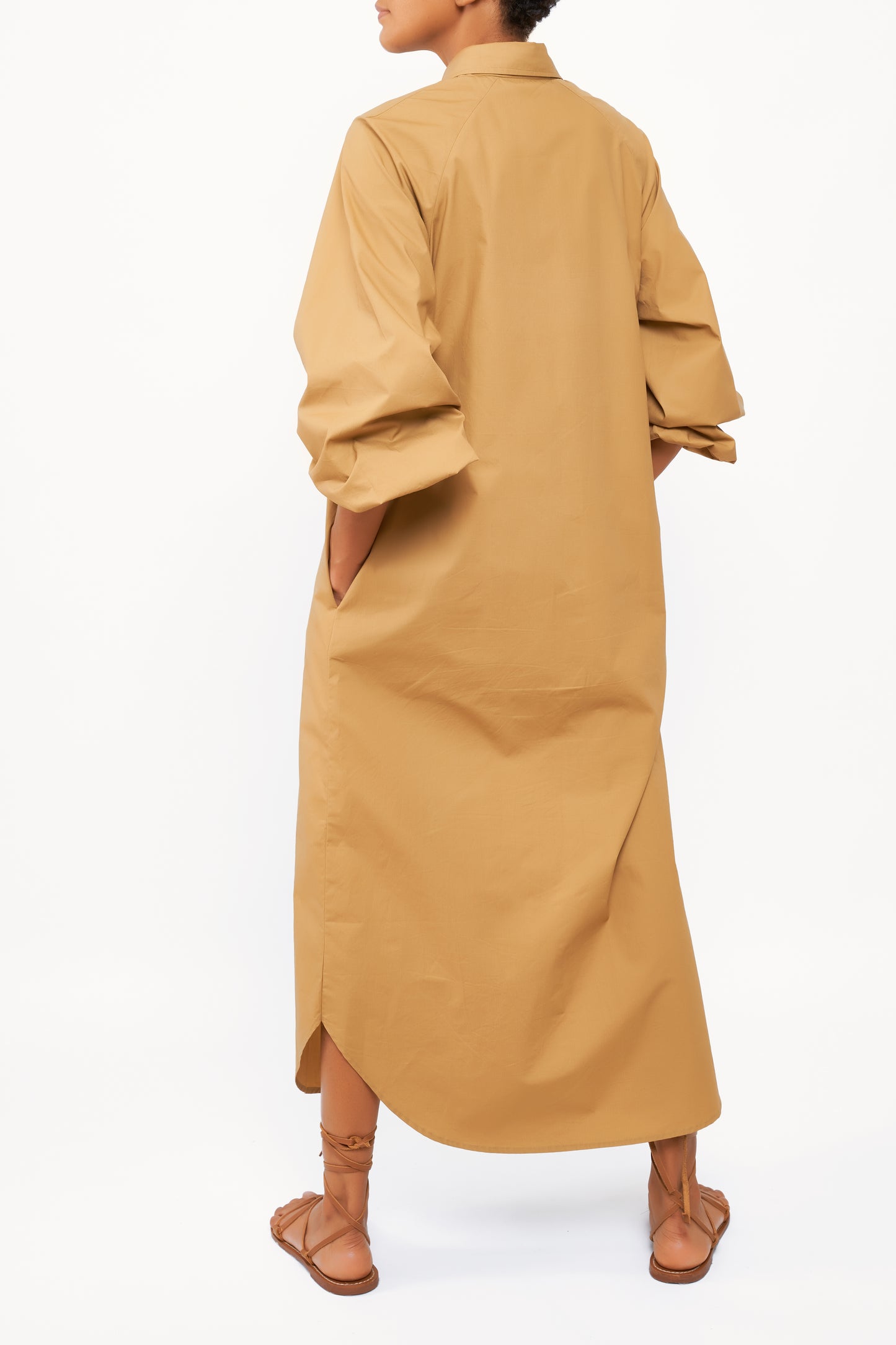 BALLOON SLEEVE SHIRT DRESS