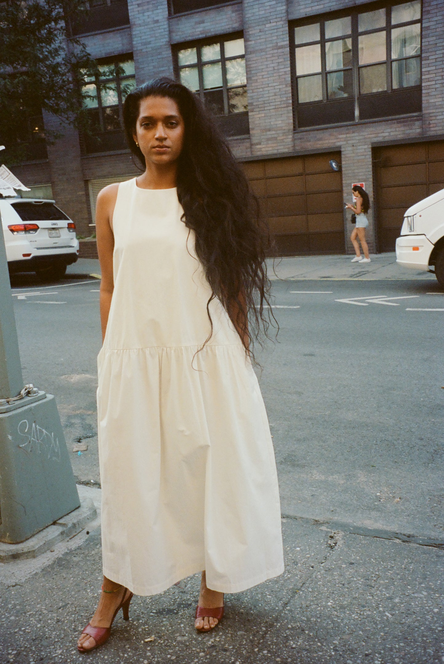 DROP WAIST DRESS WITH STRINGS ATTACHED