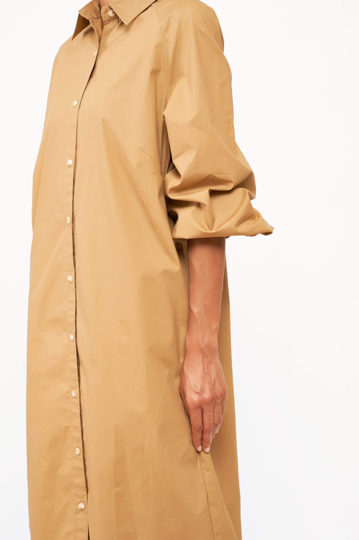 BALLOON SLEEVE SHIRT DRESS
