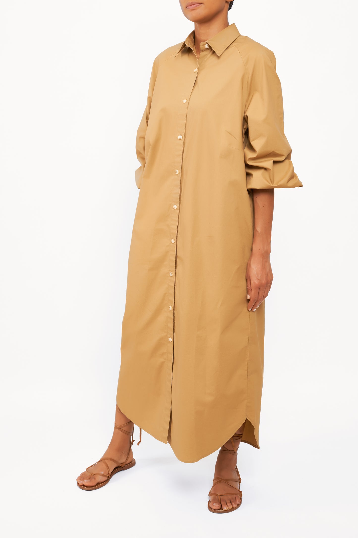BALLOON SLEEVE SHIRT DRESS